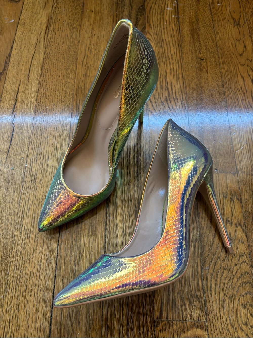 Aldo Multicolored Metallic Snakeskin Heels